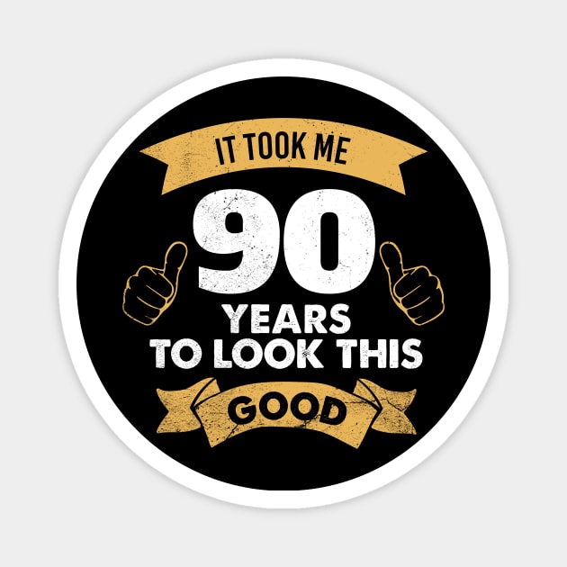 90th Birthday Gift For Men and Women | This is what an Awesome 90 year old looks like | 90th Birthday novelty Gift Magnet by johnii1422